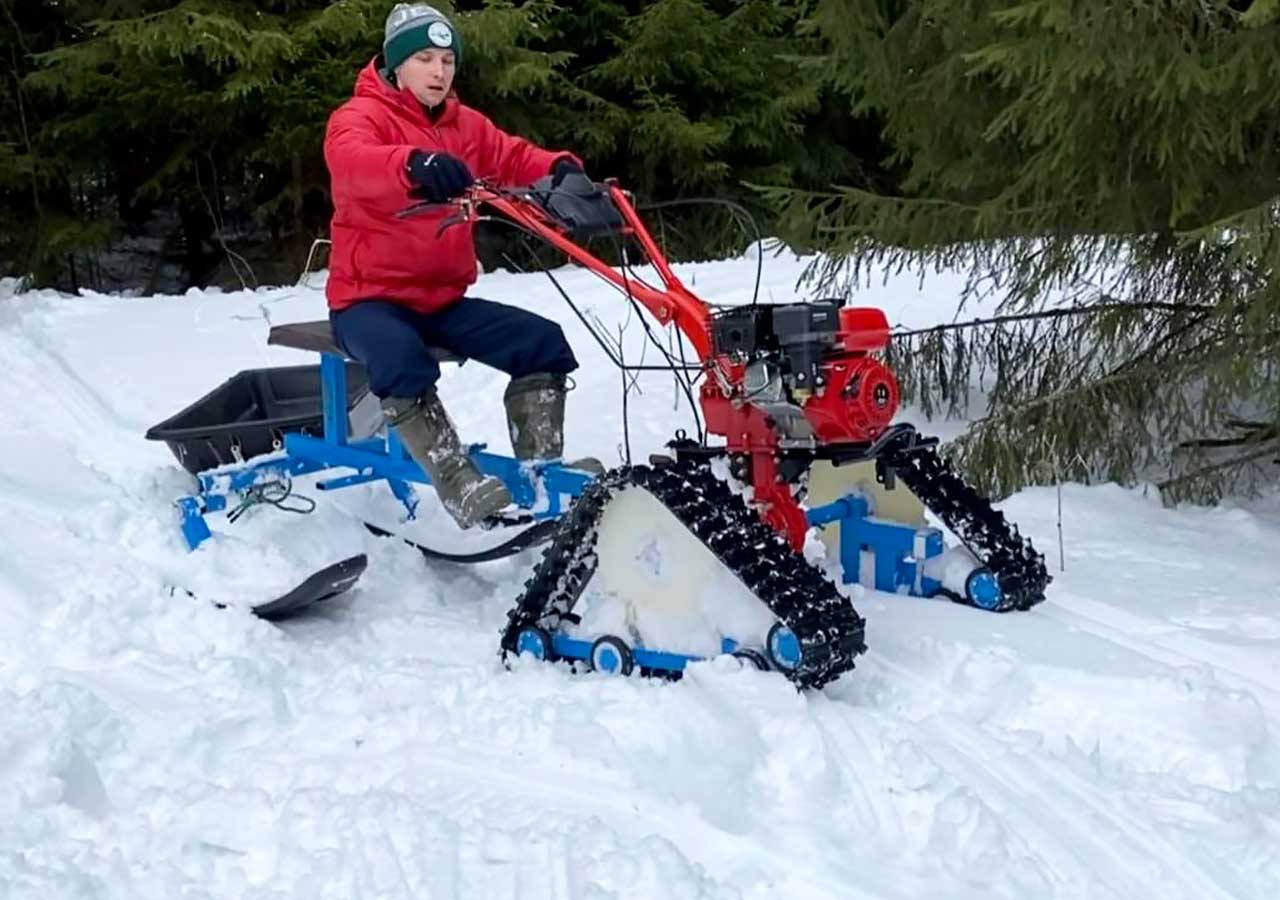 Самоделка из бензопилы: самодельный снегоход